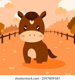 Cute little pony with beautiful background image