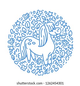 Cute little pony Vector illustration