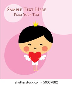 cute little prince angel valentine greeting