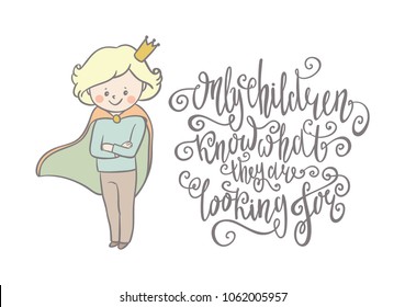 Cute little prince and lettering