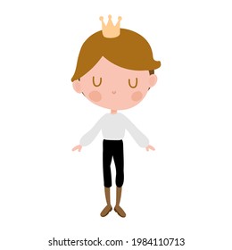 
cute little prince on the white background