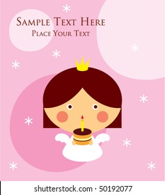 cute little princess angel valentine greeting card