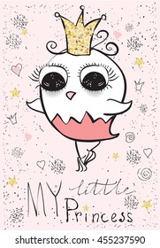 Cute little princess bird girl