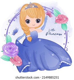 Cute Little Princess Illustration for decoration