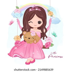 Cute Little Princess Illustration for decoration