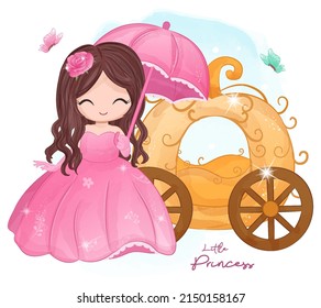 Cute Little Princess Illustration for decoration