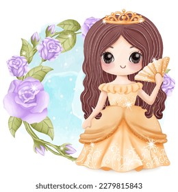 Cute Little Princess Illustration for sublimation