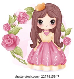 Cute Little Princess Illustration for sublimation