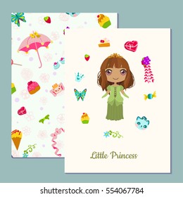 Cute little princess. Sweet and adorable card.