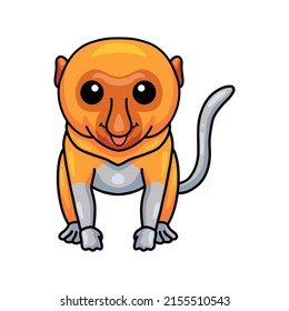 Cute Little Proboscis Monkey Cartoon