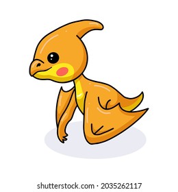 Cute little pterodactyl dinosaur cartoon