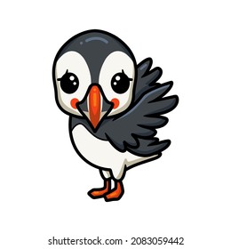 Cute little puffin bird cartoon