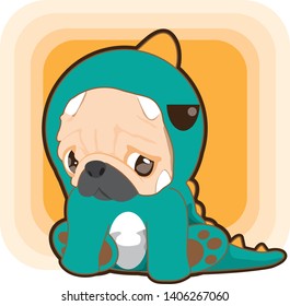 cute little pug dog vector 
