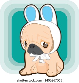 cute little pug dog vector 