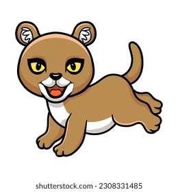 Cute little puma cougar cartoon