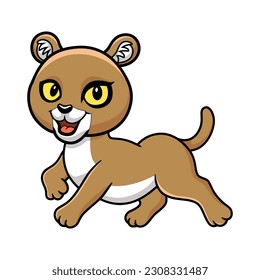 Cute little puma cougar cartoon