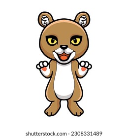 Cute little puma cougar cartoon