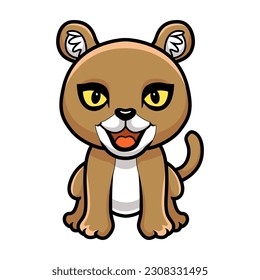 Cute little puma cougar cartoon