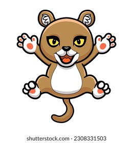 Cute little puma cougar cartoon