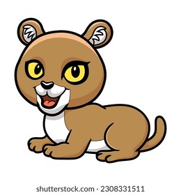 Cute little puma cougar cartoon