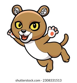 Cute little puma cougar cartoon