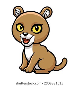 Cute little puma cougar cartoon