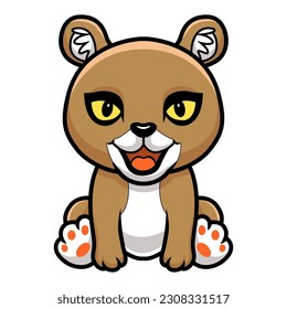 Cute little puma cougar cartoon