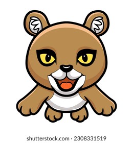 Cute little puma cougar cartoon