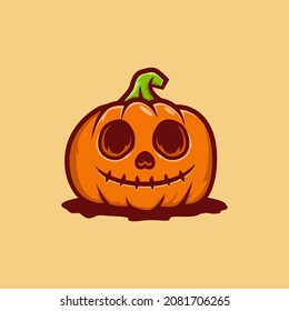 cute little pumpkin jack o lantern vector illustration design