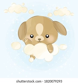 adorable cachorro y las nubes