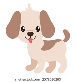 Cute little puppy dog vector cartoon illustration