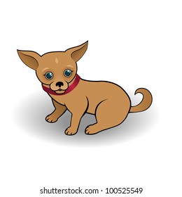 Cute little puppy - editable vector illustration