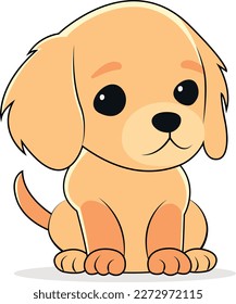 Cute little puppy. Flat vector illustration.