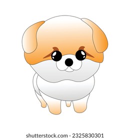Cute Little Puppy Vector Illustration. Cute Little Dog.