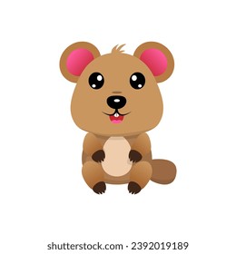 cute little quokka cartoon vector 