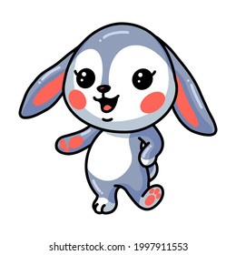 Cute little rabbit cartoon posing