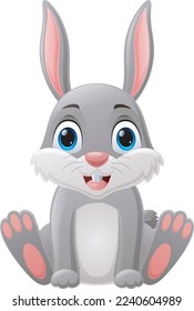 Cute little rabbit cartoon sitting