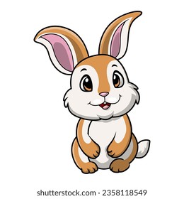 Cute little rabbit cartoon standing