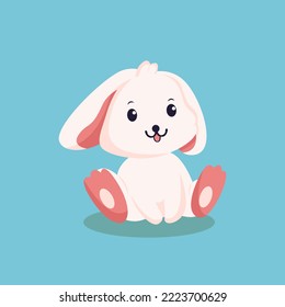 Cute Little Rabbit Character Design Illustration