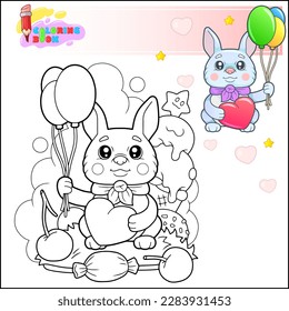 cute little rabbit coloring book
