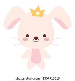 cute and little rabbit with crown character