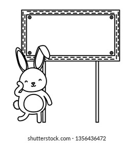 cute little rabbit easter character