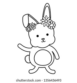 cute little rabbit easter character