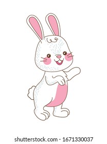 cute little rabbit easter character vector illustration design