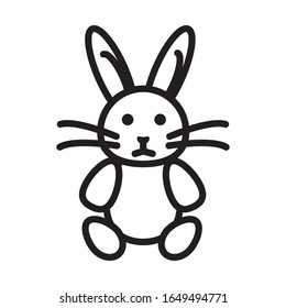diseño de ilustración vectorial de lineas de pascua de conejo lindas