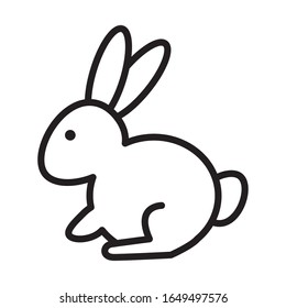 cute little rabbit easter line style vector illustration design
