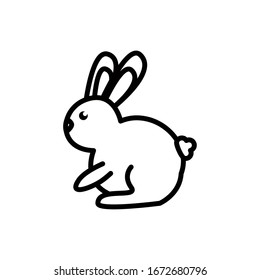 cute little rabbit easter line icon vector illustration design
