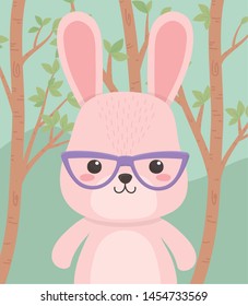 cute and little rabbit in the field