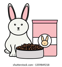 cute little rabbit with food bag