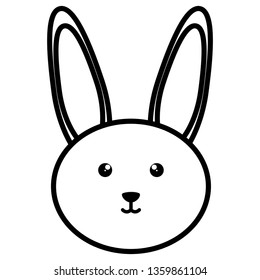 cute little rabbit head character